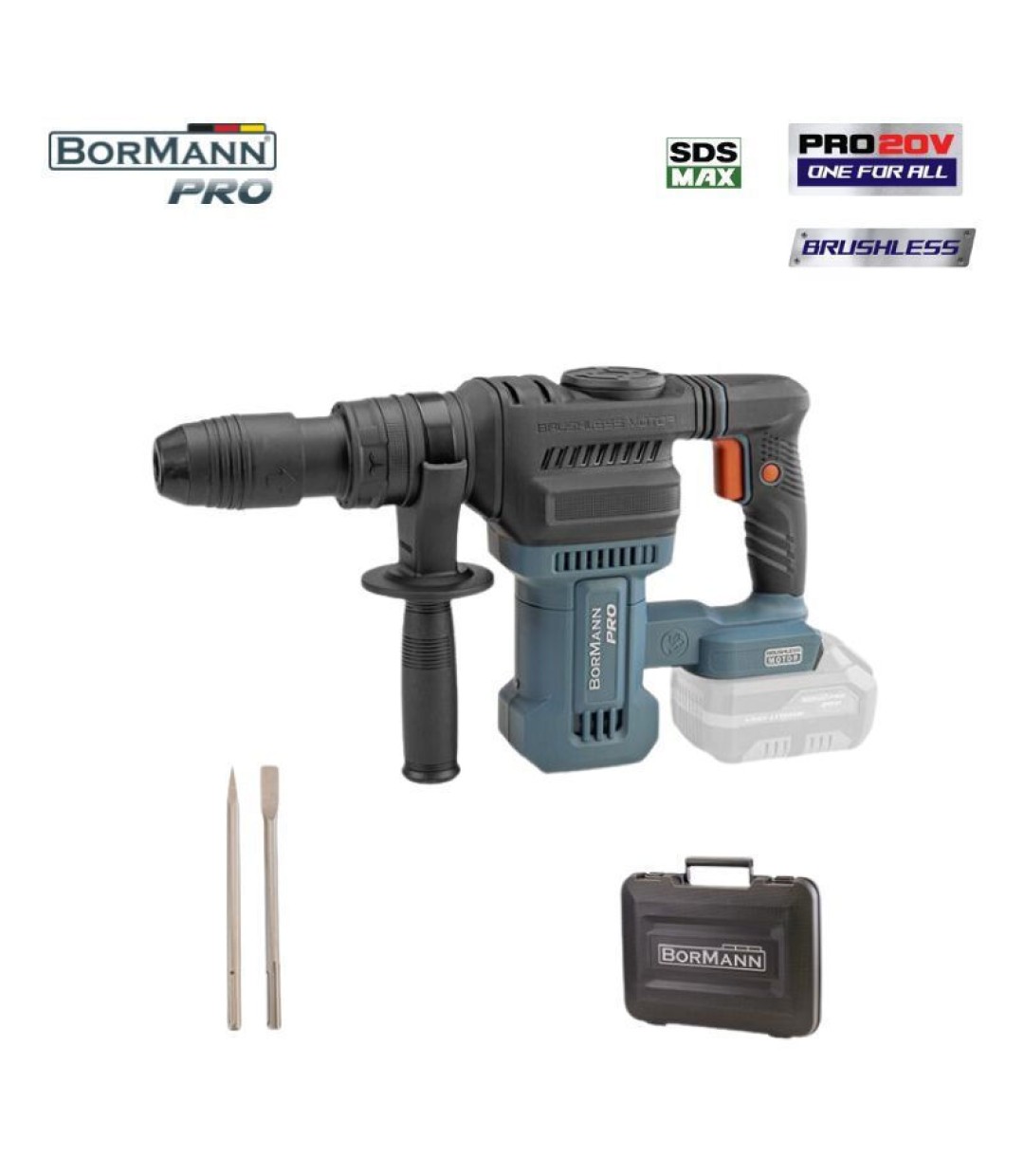 Bormann Κατεδαφιστικό Μπαταρίας Brushless 20V με Υποδοχή SDS Max 073857