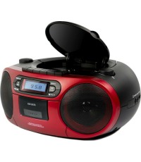  Aiwa Φορητό Ηχοσύστημα BBTC-550 με Bluetooth / CD / MP3 / USB / Κασετόφωνο / Ραδιόφωνο σε Κόκκινο Χρώμα 