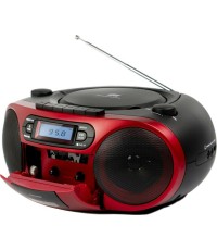  Aiwa Φορητό Ηχοσύστημα BBTC-550 με Bluetooth / CD / MP3 / USB / Κασετόφωνο / Ραδιόφωνο σε Κόκκινο Χρώμα 