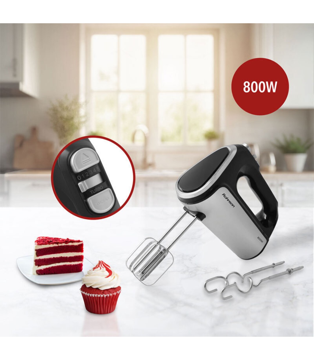 Rohnson Ρ-5518 Μίξερ Χειρός 800W Μαύρο