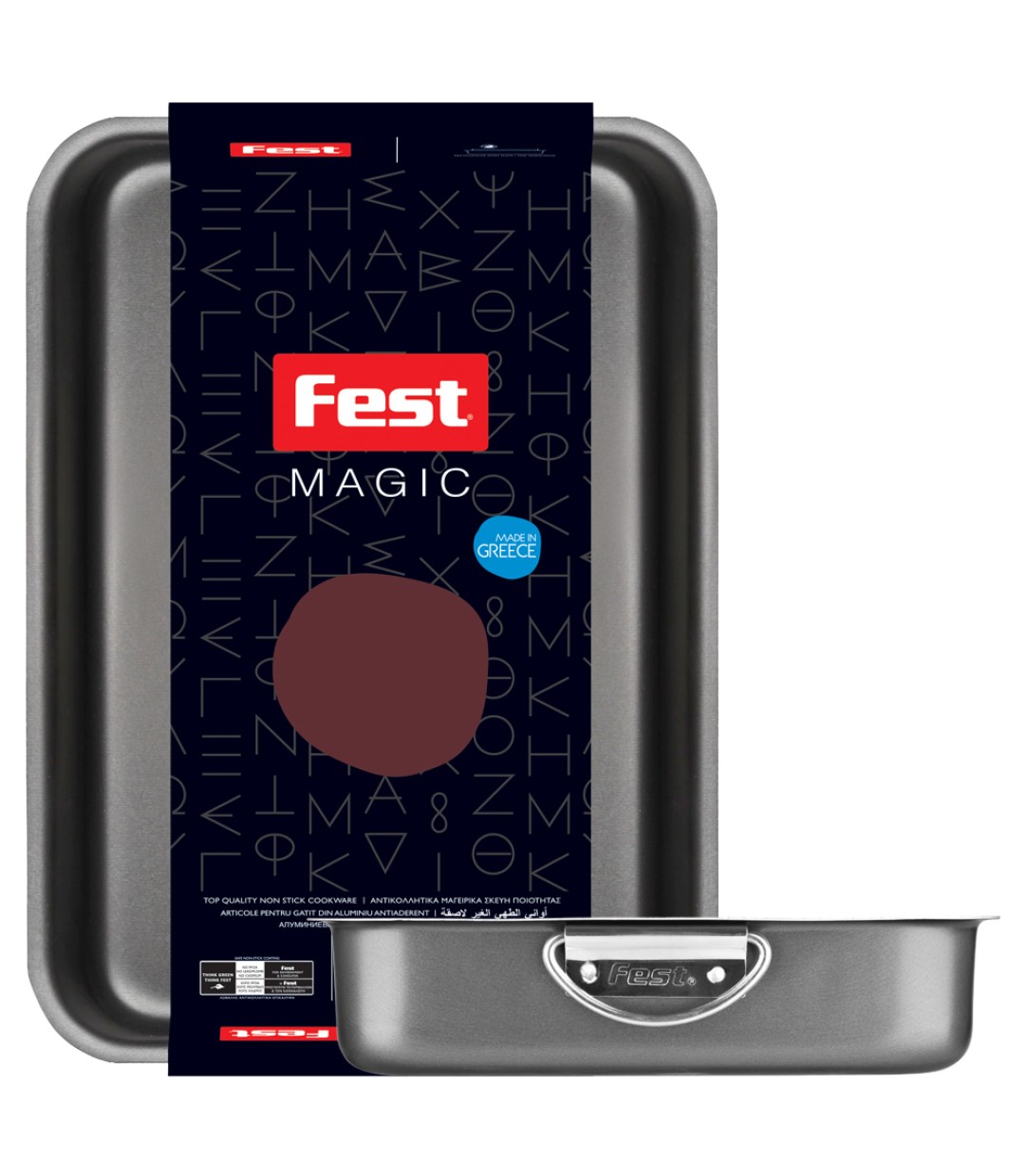  Fest Magic Ταψί Ορθογώνιο Αλουμινίου με Αντικολλητική Επίστρωση 40x30cm 