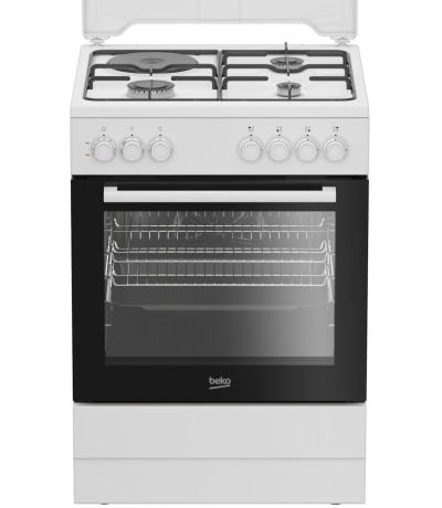  Beko Κουζίνα 65lt με Εστίες Φυσικού Αερίου & Ρεύματος Π60εκ. Λευκή 