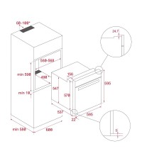 Teka Φούρνος άνω Πάγκου 70lt Π59.5εκ. Μαύρος Κωδικός: HSB 6350 FBK 