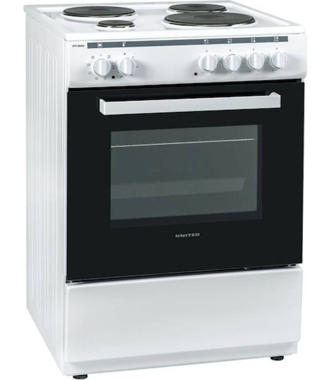  United Κουζίνα ufc-68263 65lt με Εμαγιέ Εστίες Π60εκ. Λευκή 