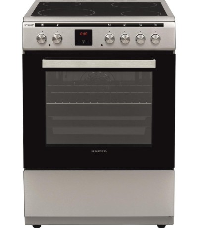  United UFV-68289 Κουζίνα 69lt με Κεραμικές Εστίες Π60εκ. Inox 