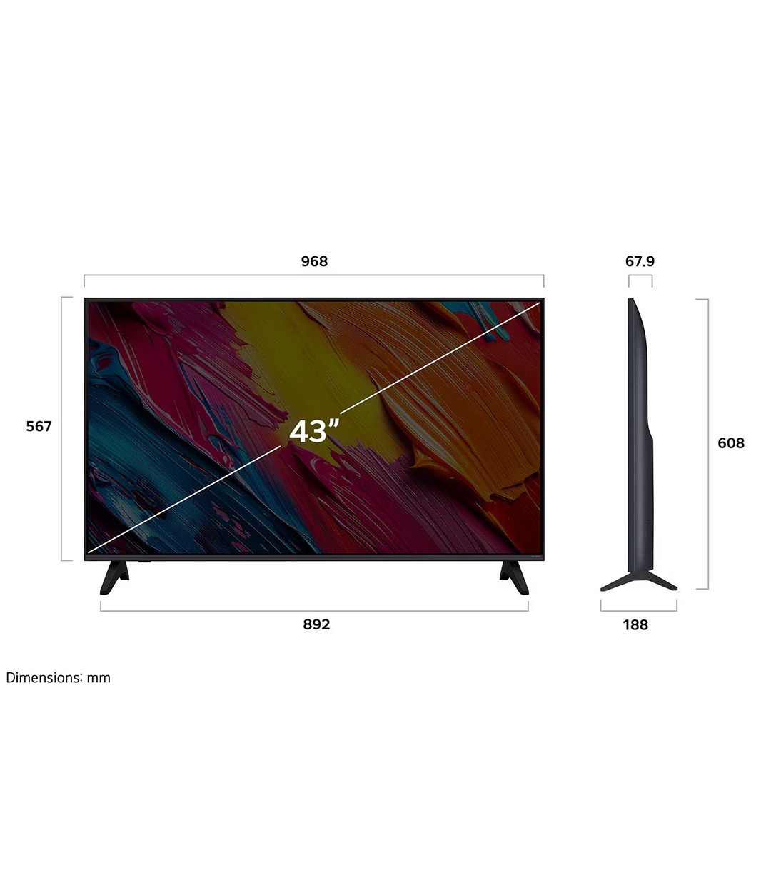  LG Smart Τηλεόραση 43" 4K UHD QNED AI QNED70 HDR (2025) 43QNED70A6A 