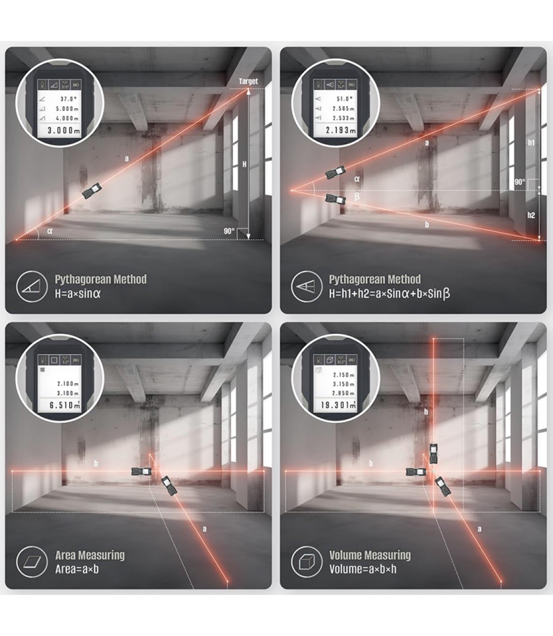 Bormann Pro BDM7100 Μετρητής Απόστασης, 2 Δεσμών Laser 100/200m 078920