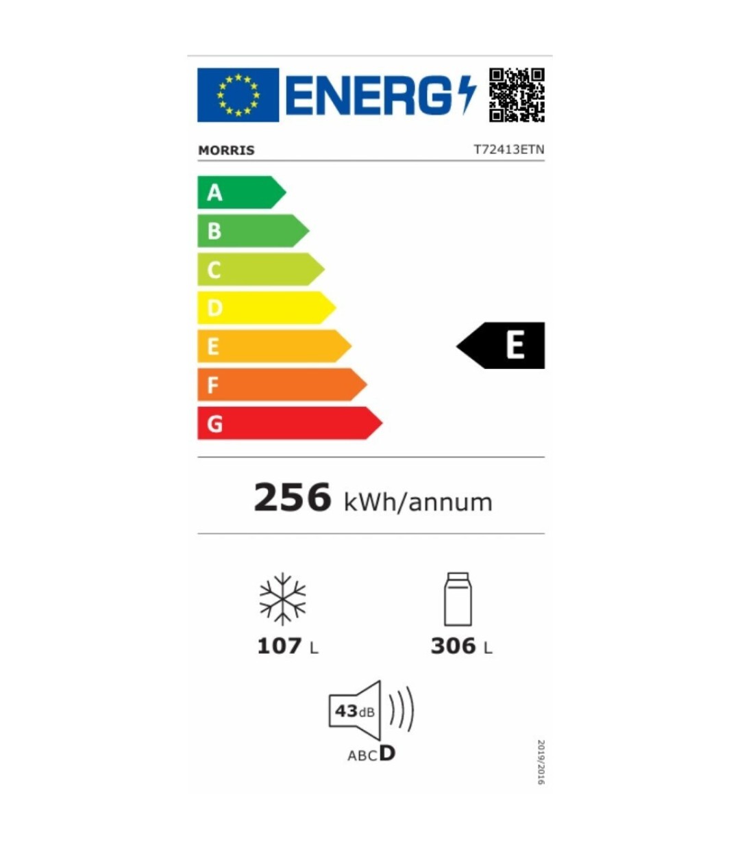  Morris Ψυγείο Δίπορτο 413lt Total NoFrost Υ172.3xΠ70xΒ70εκ. Inox T72413ETN 