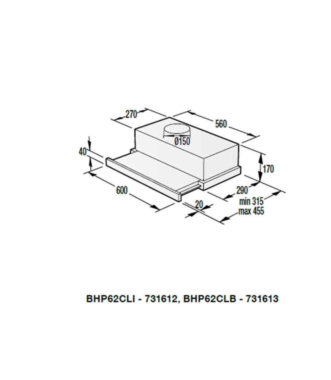 Gorenje BHP62CLI Συρόμενος Απορροφητήρας 60cm Μπεζ 
