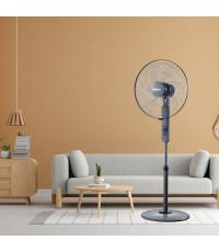  Primo Prsf-80656 Ανεμιστήρας Ορθοστάτης 65W Διαμέτρου 45.72cm με Τηλεχειριστήριο Γκρι 