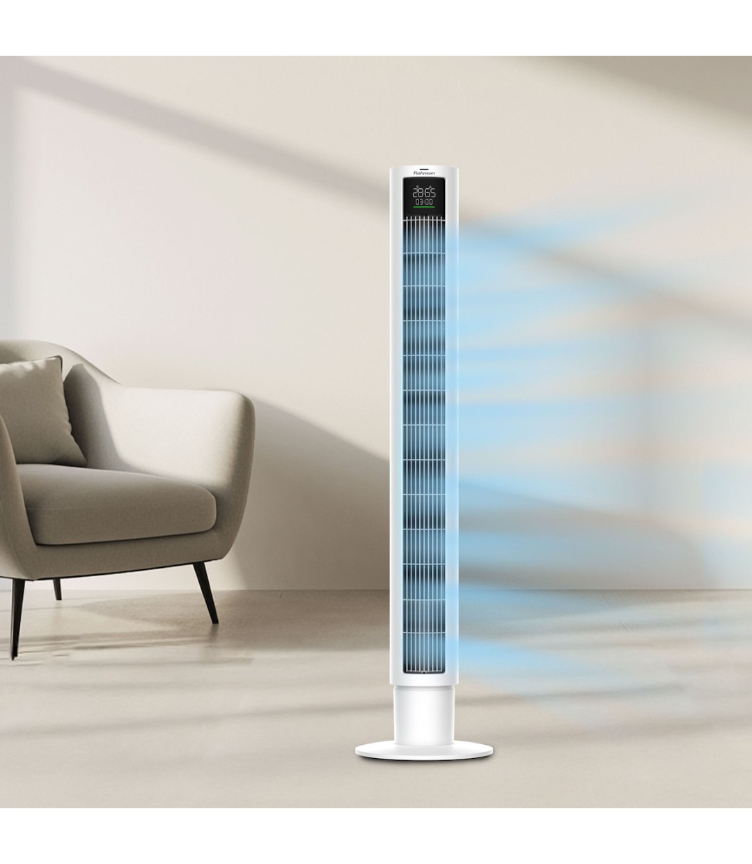 Rohnson Ανεμιστήρας Πύργος 60W με Τηλεχειριστήριο Λευκός Κωδικός: R-8112 