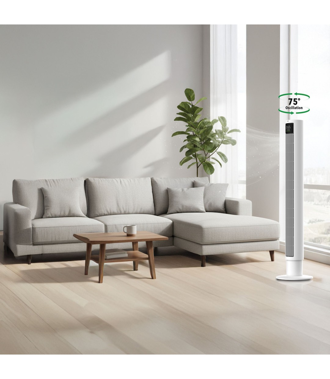 Rohnson Ανεμιστήρας Πύργος 60W με Τηλεχειριστήριο Λευκός Κωδικός: R-8112 