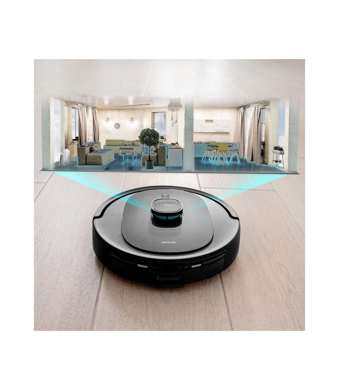  Cecotec Conga 8290 Σκούπα Ρομπότ για Σκούπισμα & Σφουγγάρισμα με Χαρτογράφηση και Wi-Fi Μαύρη 