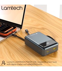 Lamtech LAM980824 Power Bank 20000mAh 65W με Θύρα USB-A & Θύρα USB-C Quick Charge 3.0 & Power Delivery Grey