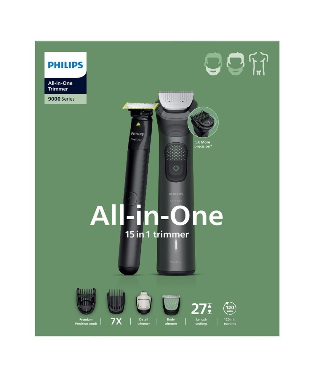 Philips Σετ Επαναφορτιζόμενης Κουρευτικής Μηχανής Γκρι MG9531/15