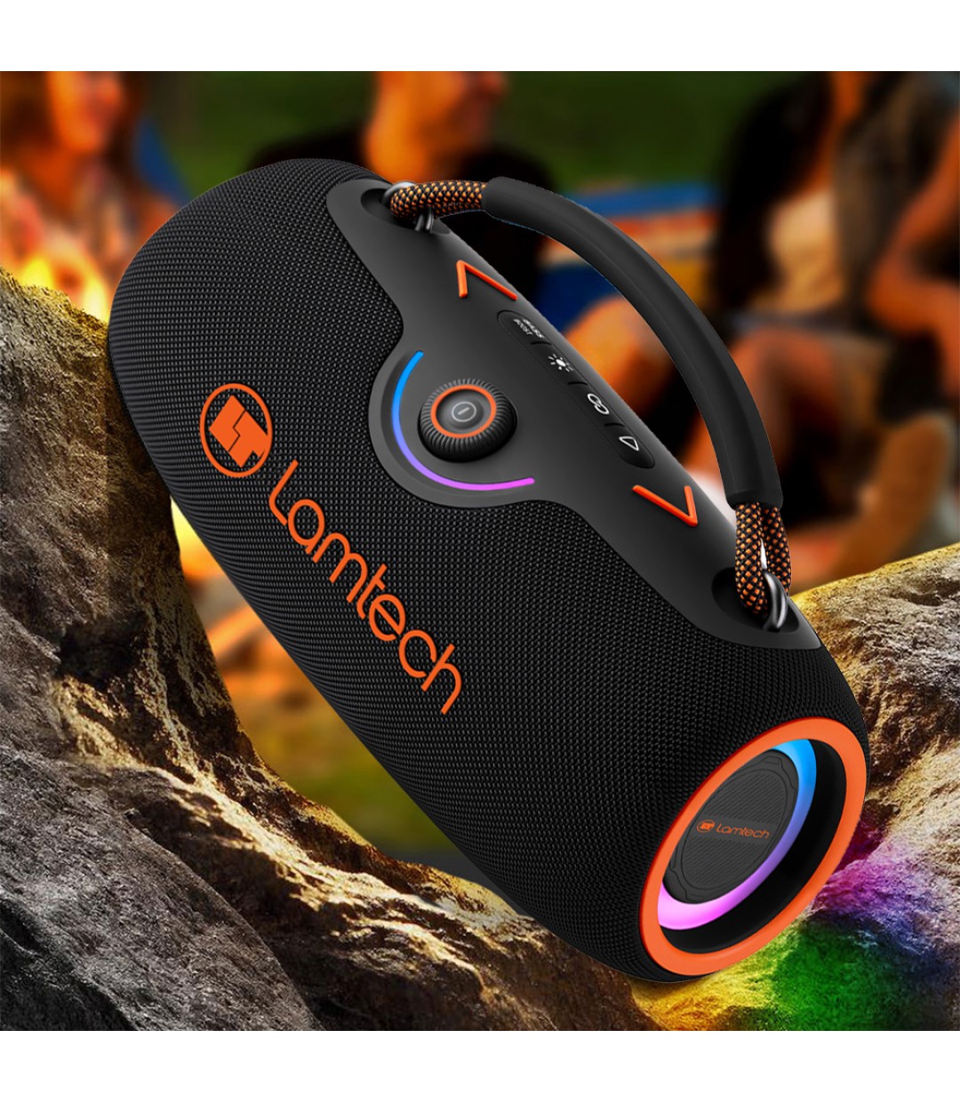  Lamtech Ηχείο Bluetooth 80W με Ραδιόφωνο και Διάρκεια Μπαταρίας έως 8 ώρες Black Orange LAM980947 