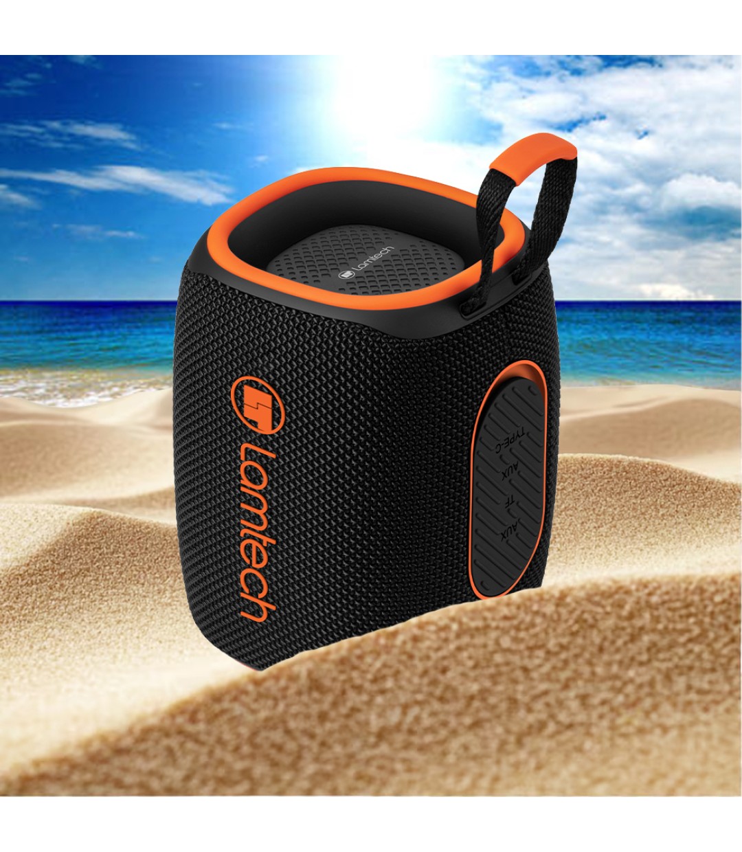  Lamtech Ηχείο Bluetooth 20W με Διάρκεια Μπαταρίας έως 8 ώρες Black Orange LAM980978 