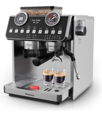  Rohnson Αυτόματη Μηχανή Espresso 2800W Πίεσης 20bar με Μύλο Άλεσης Ασημί R-98200 