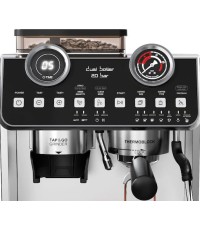  Rohnson Αυτόματη Μηχανή Espresso 2800W Πίεσης 20bar με Μύλο Άλεσης Ασημί R-98200 