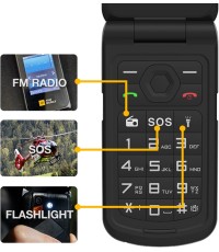  AGM M10 Dual SIM Κινητό με Μεγάλα Κουμπιά Μαύρο 