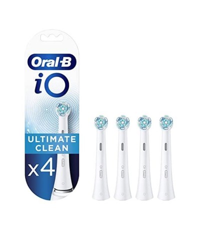 Oral-B iO Ultimate Clean Ανταλλακτικές Κεφαλές για Ηλεκτρική Οδοντόβουρτσα 4τμχ ΛΕΥΚΟ