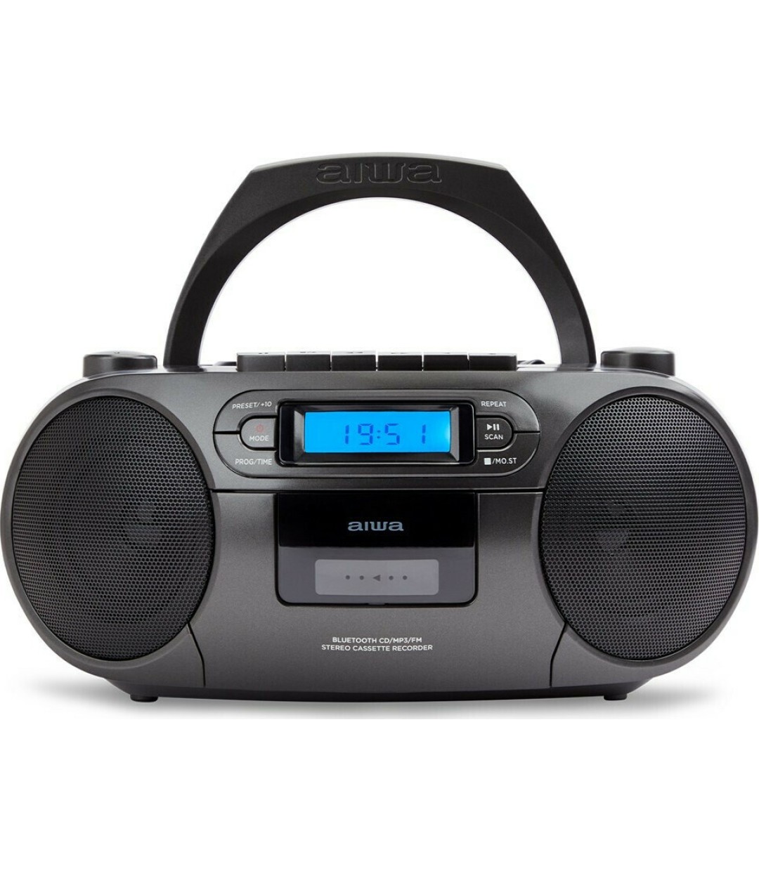  Aiwa Φορητό Ηχοσύστημα BBTC-550 με Bluetooth / CD / MP3 / USB / Κασετόφωνο / Ραδιόφωνο σε Μαύρο Χρώμα 
