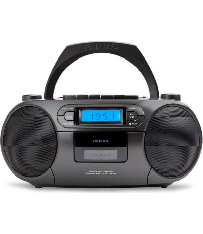  Aiwa Φορητό Ηχοσύστημα BBTC-550 με Bluetooth / CD / MP3 / USB / Κασετόφωνο / Ραδιόφωνο σε Μαύρο Χρώμα 