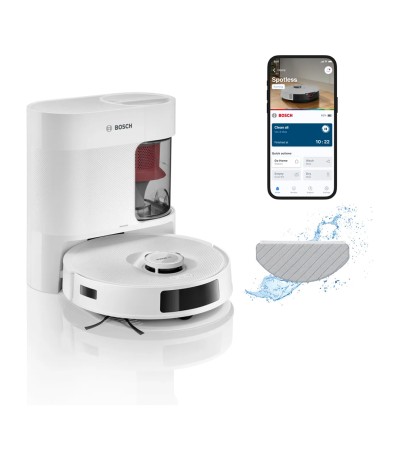 Bosch Spotless Advanced + Σκούπα Ρομπότ με Χαρτογράφηση Laser & Απορρόφηση 11000Pa Λευκή BCRD2W
