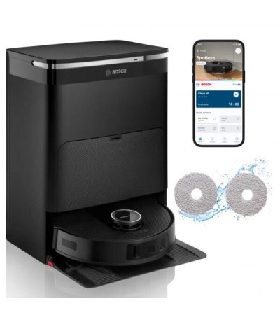 Bosch BCRDW3B Σκούπα Ρομπότ για Σκούπισμα & Σφουγγάρισμα με Wi-Fi Μαύρη