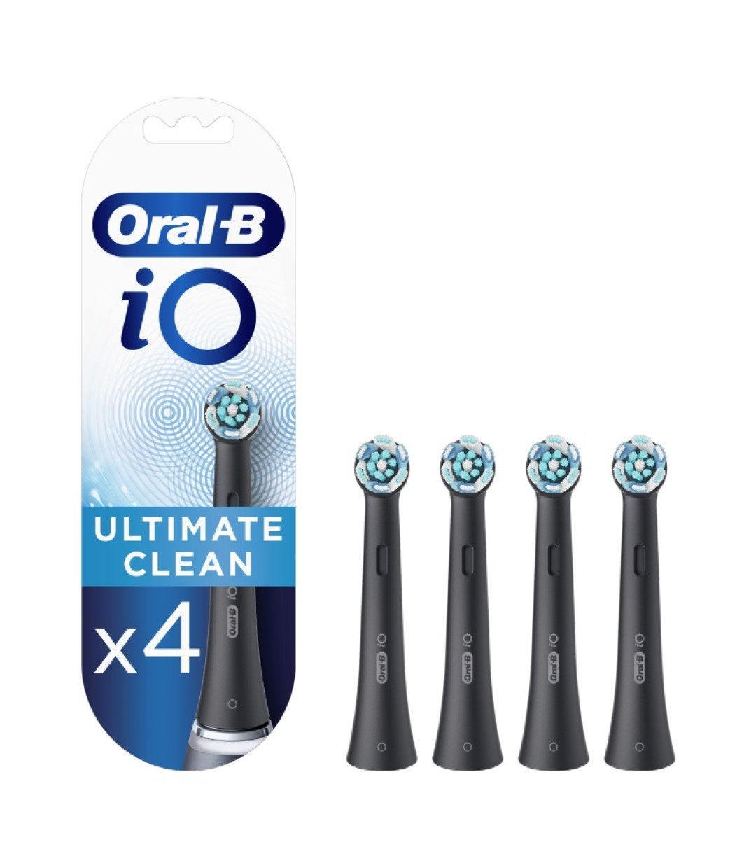 Oral-B iO Ultimate Clean Mαύρες Ανταλλακτικές Κεφαλές Ηλεκτρικής Οδοντόβουρτσας, 4 τμχ