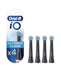 Oral-B iO Ultimate Clean Mαύρες Ανταλλακτικές Κεφαλές Ηλεκτρικής Οδοντόβουρτσας, 4 τμχ