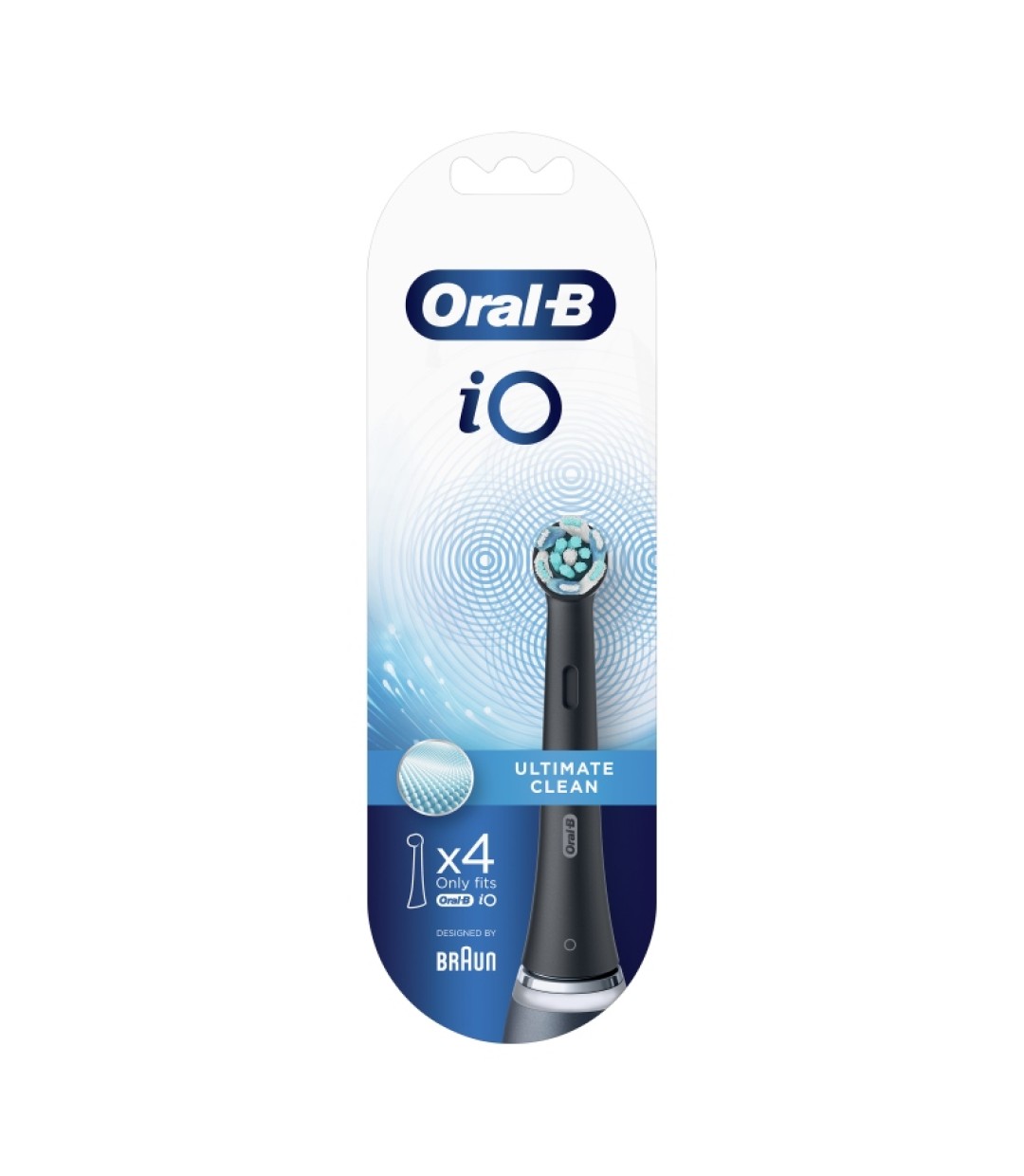 Oral-B iO Ultimate Clean Mαύρες Ανταλλακτικές Κεφαλές Ηλεκτρικής Οδοντόβουρτσας, 4 τμχ