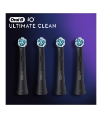 Oral-B iO Ultimate Clean Mαύρες Ανταλλακτικές Κεφαλές Ηλεκτρικής Οδοντόβουρτσας, 4 τμχ