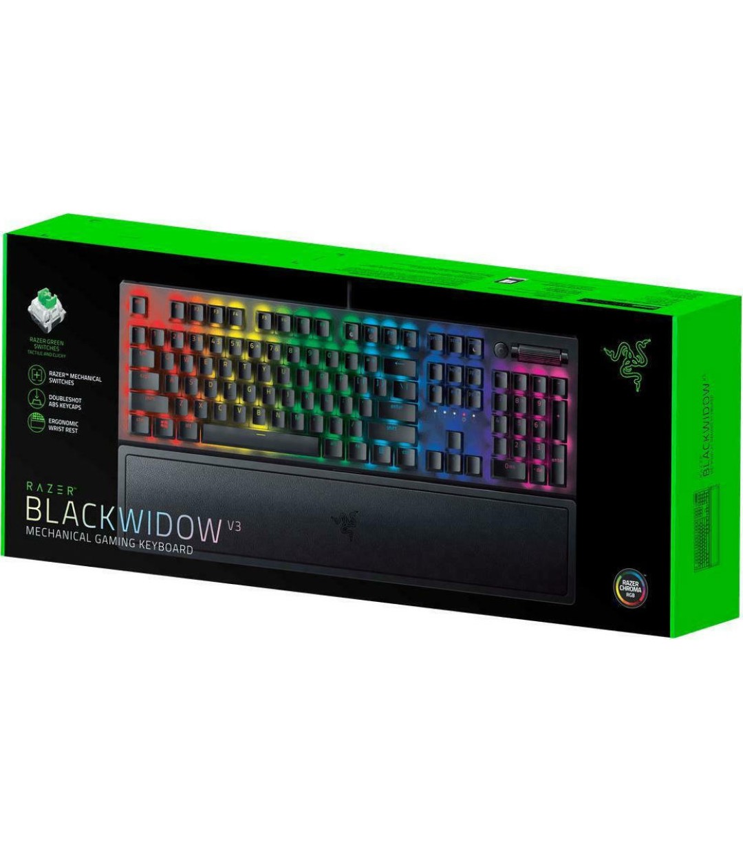 Razer BlackWidow V3 Gaming Μηχανικό Πληκτρολόγιο με Razer Green διακόπτες και RGB φωτισμό (Ελληνικό) 