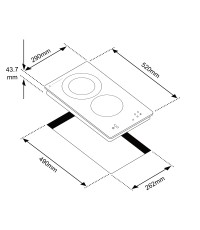 Telemax BND-032 Κεραμικές Εστίες Αυτόνομες με Λειτουργία Κλειδώματος 52x29cm