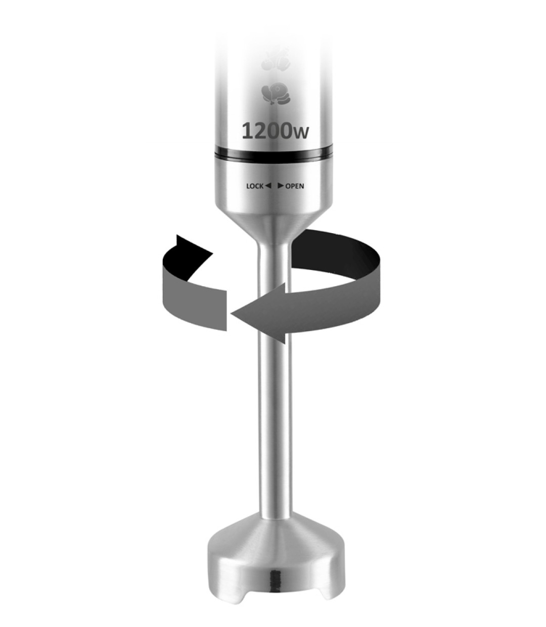  Bruno Ραβδομπλέντερ με Ανοξείδωτη Ράβδο 1200W Ασημί BRN-0092