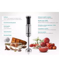  Bruno Ραβδομπλέντερ με Ανοξείδωτη Ράβδο 1200W Ασημί BRN-0092