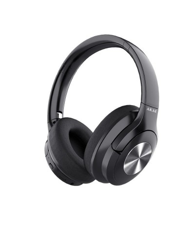 Akai BTH-P100 Ασύρματα / Ενσύρματα Over Ear Ακουστικά με 22 ώρες Λειτουργίας Μαύρα 