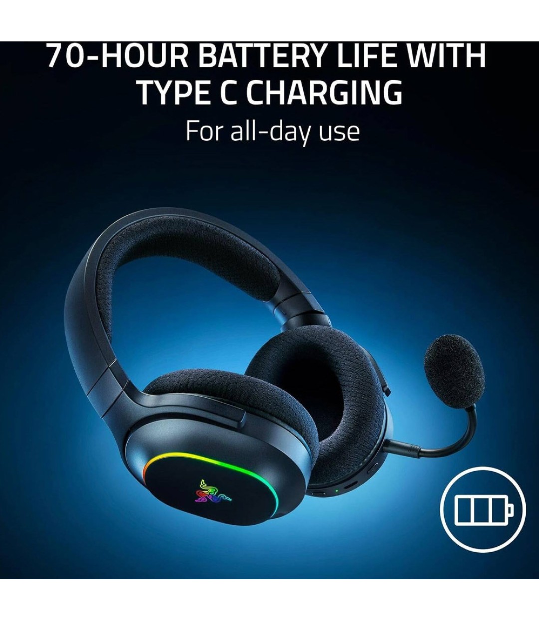 Razer Barracuda X Chroma Ασύρματο Over Ear Gaming Headset με σύνδεση Bluetooth / USB for Nintendo Switch / Nintendo Switch 2 / PC / PS4 / PS5 