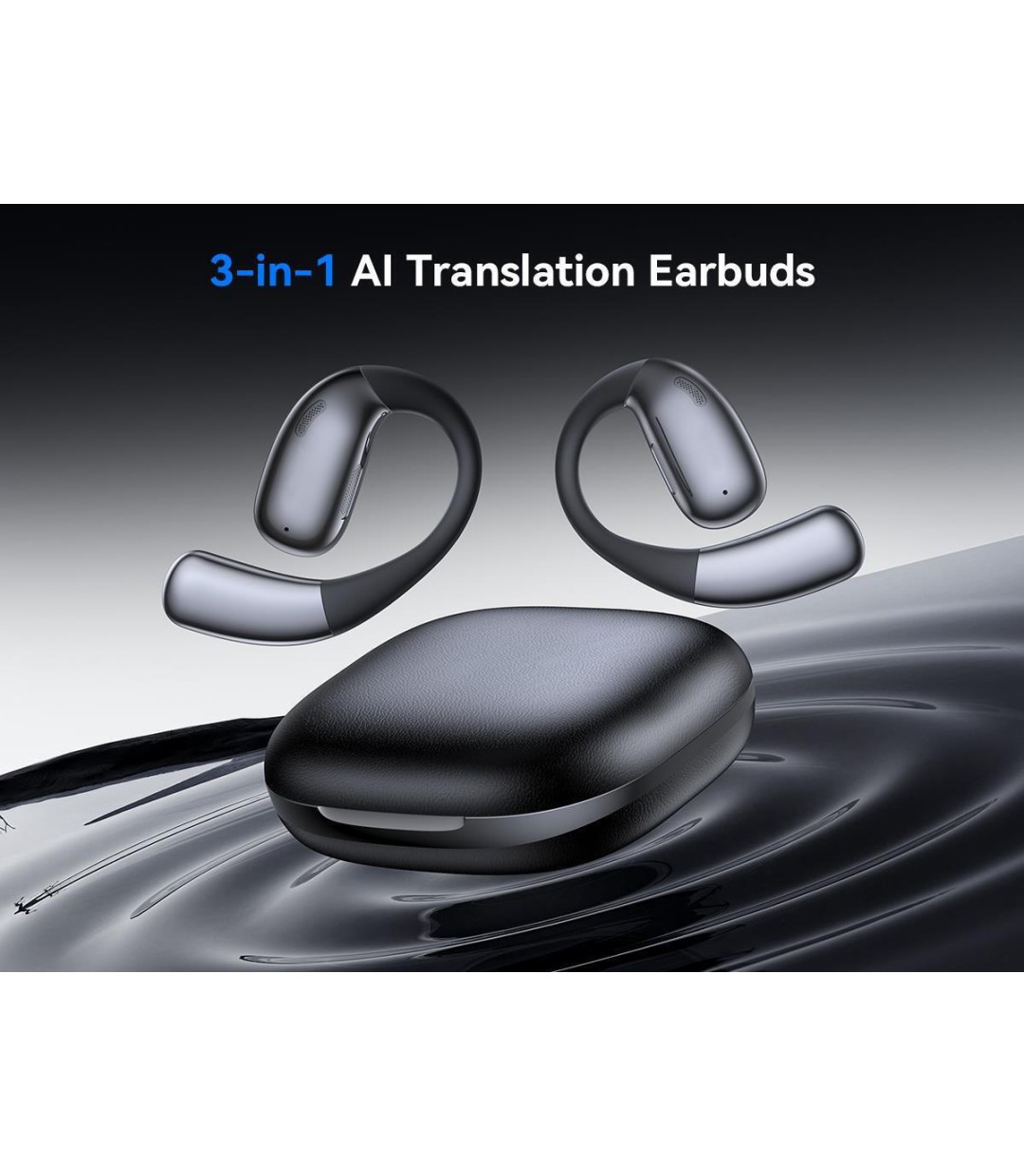 XO G37 AI Translate Earbud Bluetooth Handsfree Ακουστικά με Θήκη Φόρτισης Μαύρα