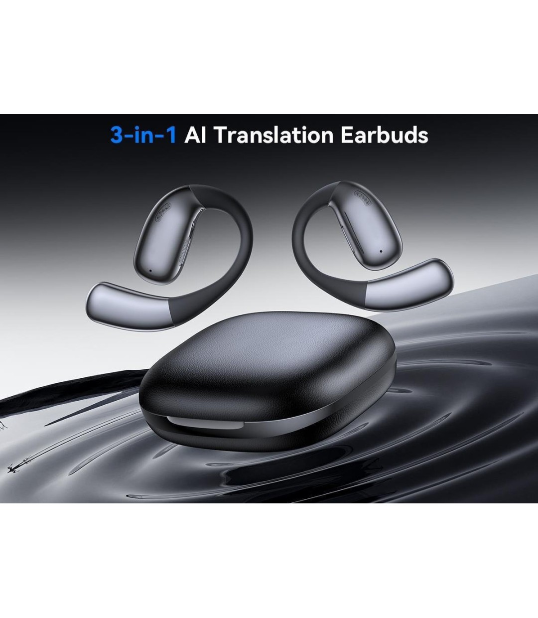 XO G37 AI Translate Earbud Bluetooth Handsfree Ακουστικά με Θήκη Φόρτισης Μαύρα