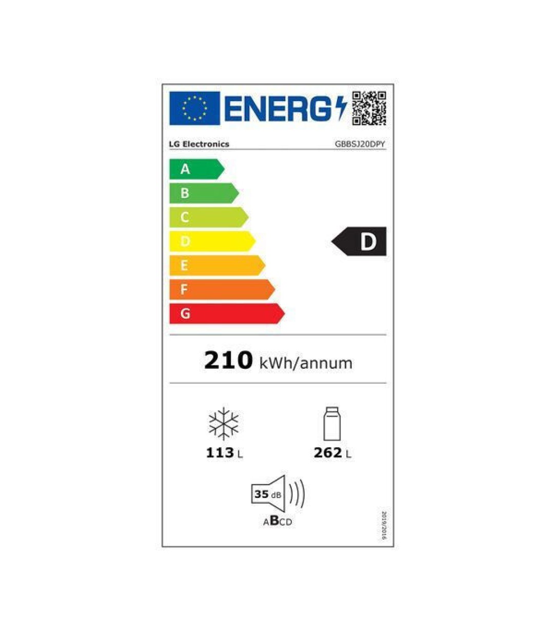 LG Ψυγειοκαταψύκτης 375lt Total NoFrost Υ203xΠ59.7xΒ67.4εκ. Ασημί GBBSJ20EPY 