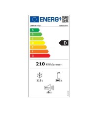 LG Ψυγειοκαταψύκτης 375lt Total NoFrost Υ203xΠ59.7xΒ67.4εκ. Ασημί GBBSJ20EPY 