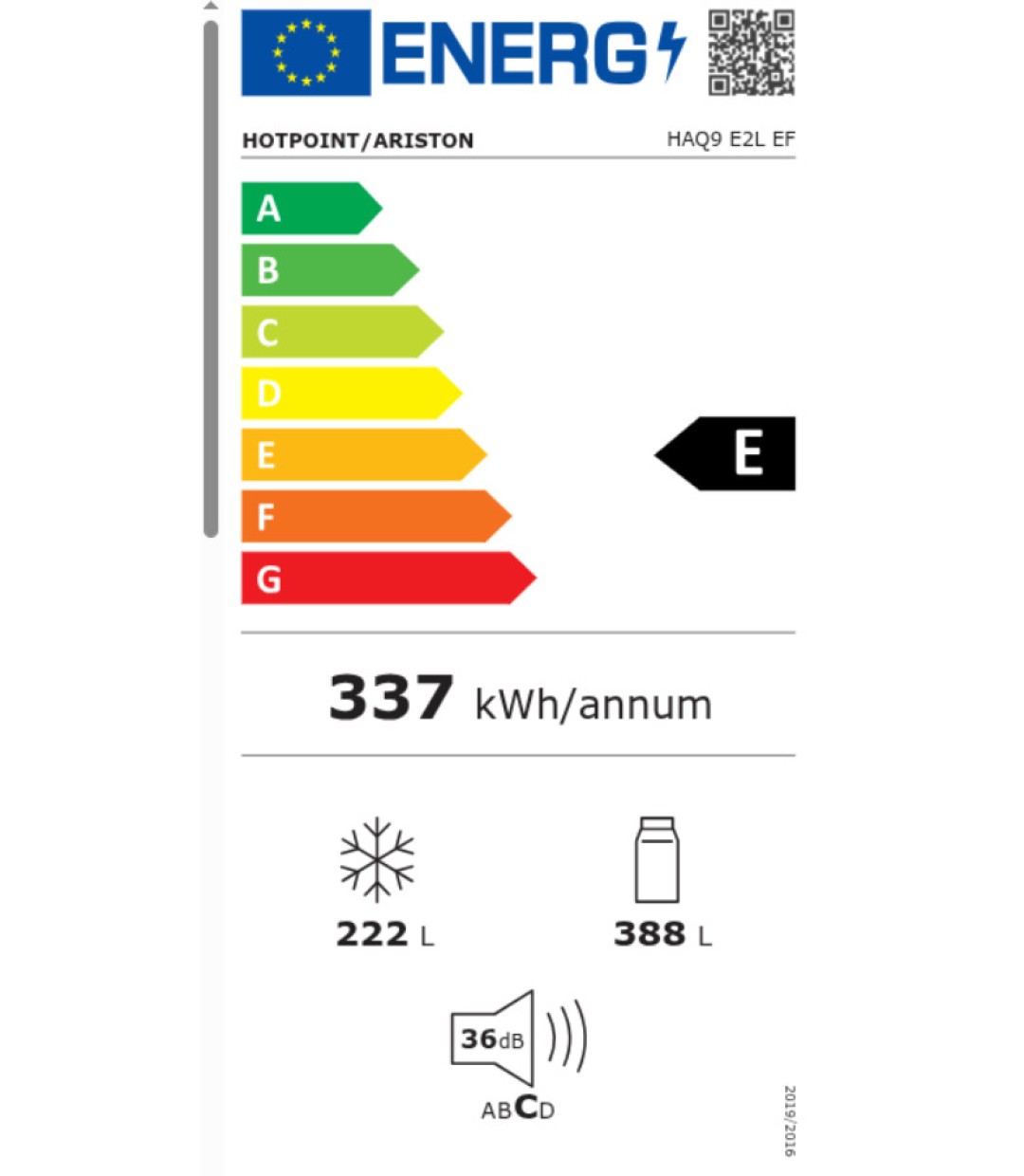  Hotpoint-Ariston Ψυγείο Ντουλάπα 631lt Total NoFrost Υ187.4xΠ90.9xΒ69.8εκ. Ασημί HAQ9 E2L EF 