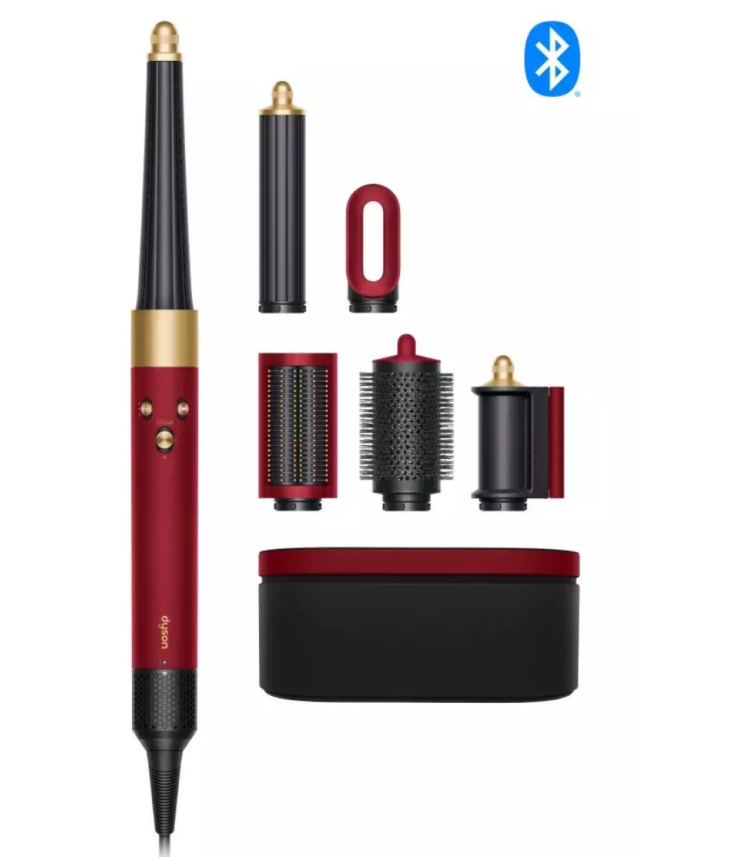 Dyson HS08 Airwrap i.d. Straight + Wavy Ηλεκτρική Βούρτσα με Αέρα για Ίσιωμα και Μπούκλες 1300W Red Velvet/Gold 