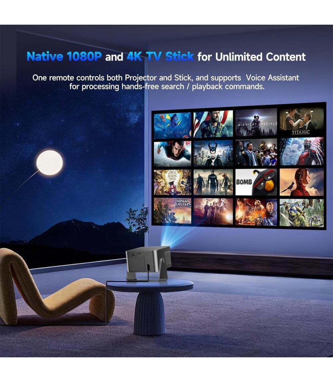  Magcubic HY350GT Mini Projector LCD Full HD Λάμπας LED με Wi-Fi και Ενσωματωμένα Ηχεία 