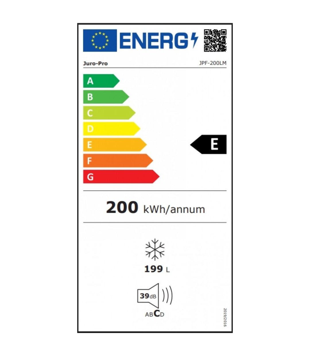 ΚΑΤΑΨΥΚΤΗΣ JURO PRO JPF 200LM  200LT 60-00-1200