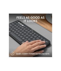 Logitech Pebble Keys 2 K380s Ασύρματο Bluetooth Πληκτρολόγιο International English Γκρι