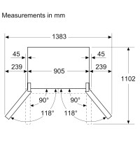Bosch Ψυγείο Ντουλάπα 574lt Total NoFrost Υ183xΠ90.5xΒ73.1εκ. Inox KFI96AXEA