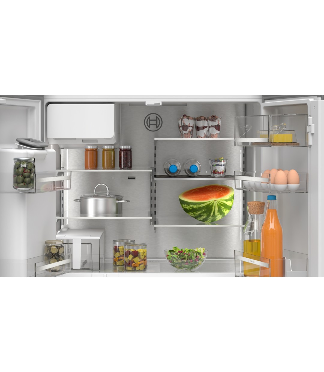 Bosch Ψυγείο Ντουλάπα 574lt Total NoFrost Υ183xΠ90.5xΒ73.1εκ. Inox KFI96AXEA